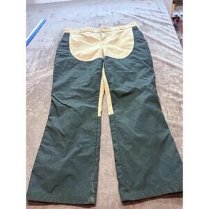 Vintage LL Bean Upland Briar Hunting Pants Mens 40x32 Beige‎ Green Brush Guard